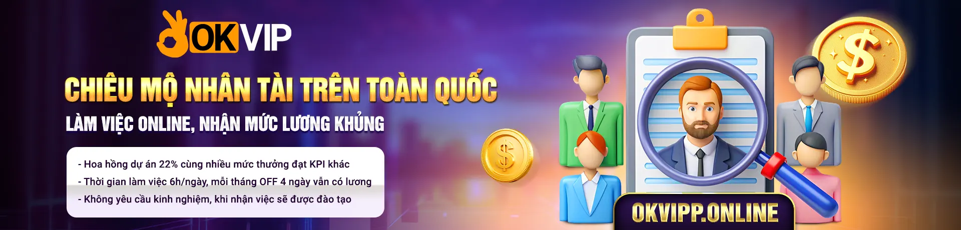 Banner tuyển dụng OKVIP 1